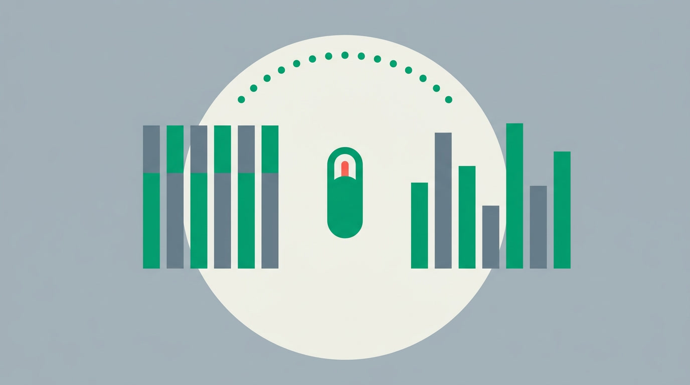 Two identical category groupings, one measuring a count of records and the other a sum of values