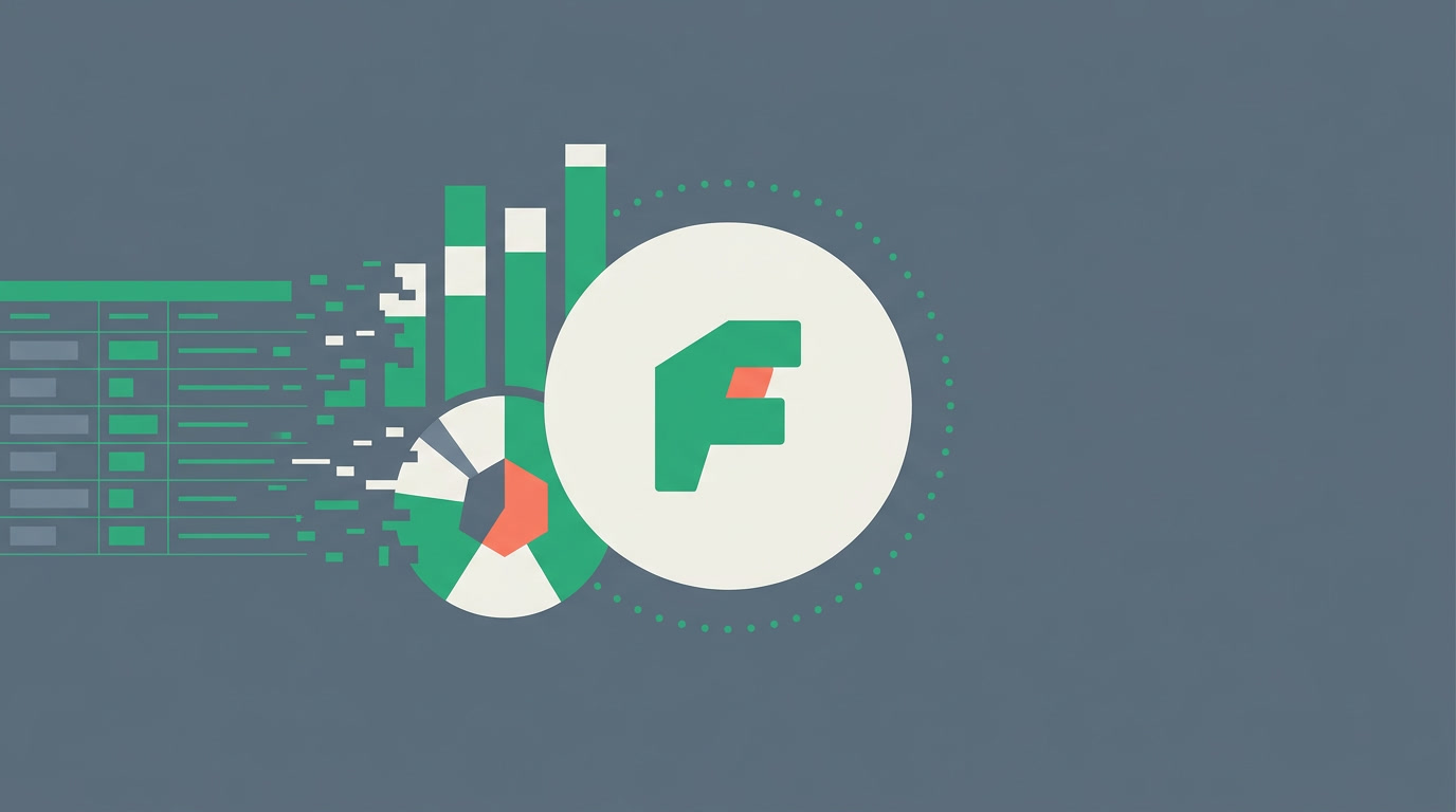 A CRM record list quietly reshaping itself into a bar and pie chart