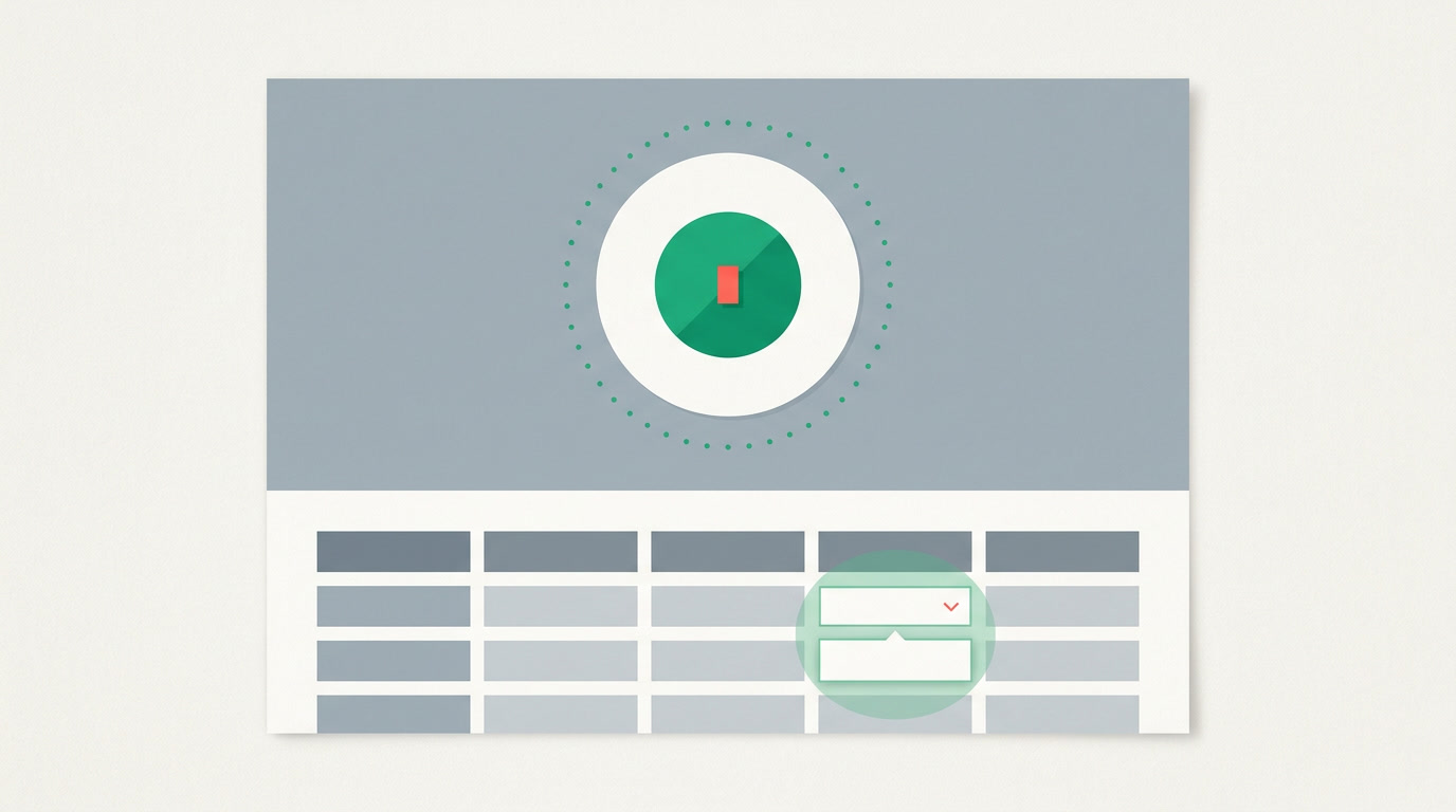 A CRM list view with one cell open for editing in place while the surrounding rows stay unchanged