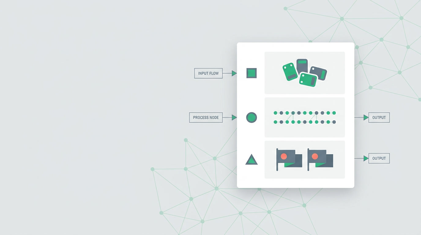 Three stacked bands — key fields, recent activity, open tasks — forming a single briefing card