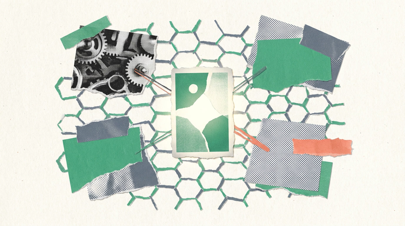A single record card surrounded by connected panels for activities, notes, attachments, and linked records