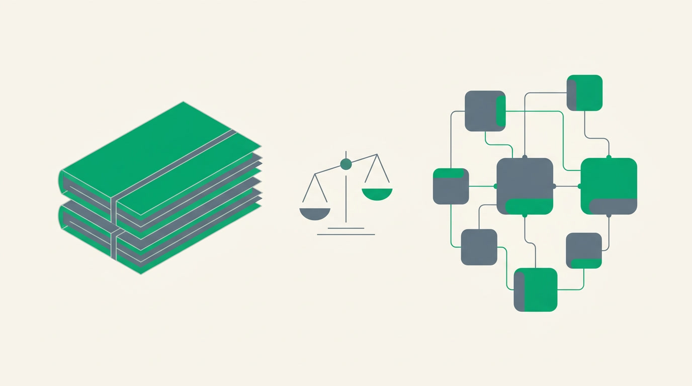 Two paths side by side: a dedicated accounting ledger and an all-in-one business platform