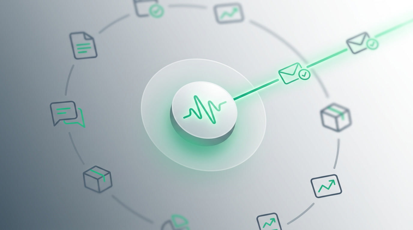 A single event in ERPnBox radiating out to connected business tools in real time