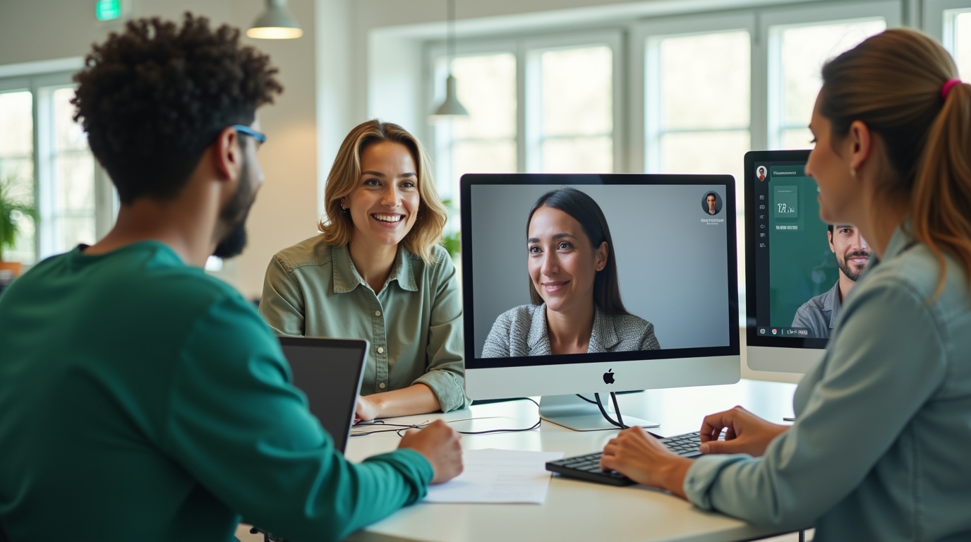 A small team focused on customer conversations instead of manual admin