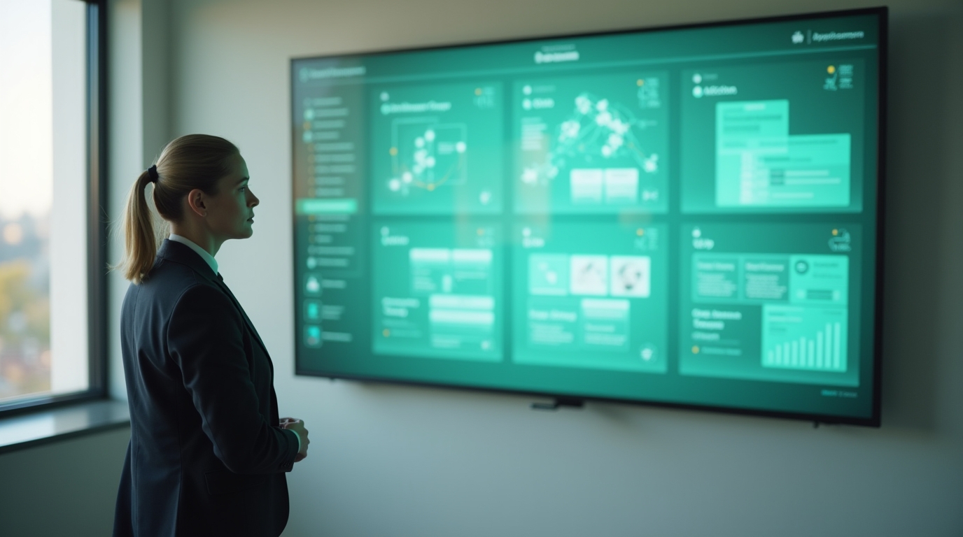 A calm operations lead watching work route itself across a business dashboard